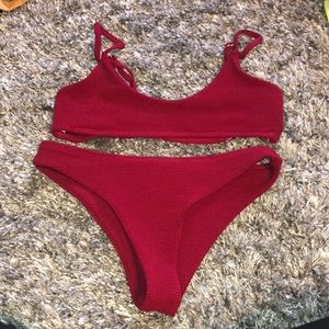 Red cheeky bikini♥️